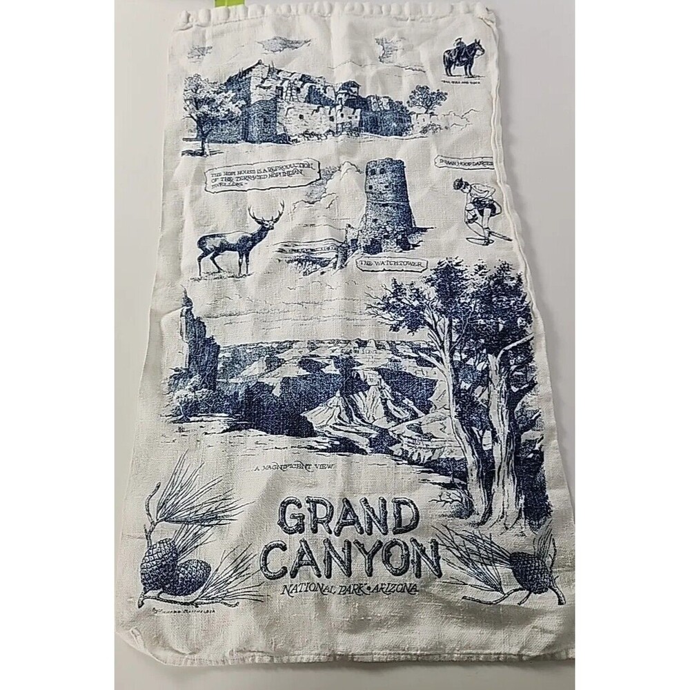 Linen Tea Towel Kay Dee Vintage Grand Canyon National Park Arizona 15 x 27
